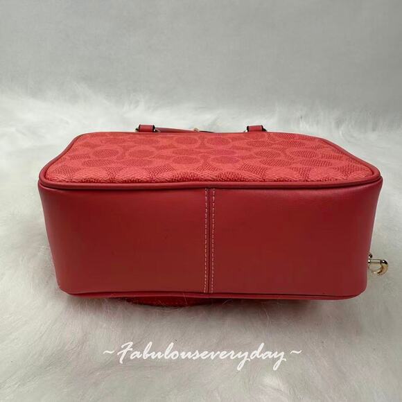 Coach X Peanuts Satchel Crossbody Bag In Sig Canvas with Lucy In Coral CBJ62 NWT - Picture 10 of 10